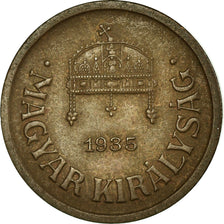 Coin, Hungary, 2 Filler, 1935, Budapest, EF(40-45), Bronze, KM:506