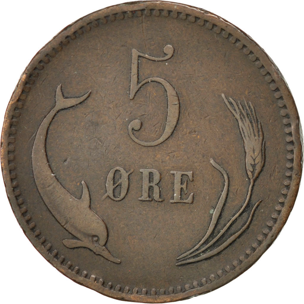 Coin, Denmark, Christian IX, 5 Öre, 1874, VF(30-35), Bronze, KM:794.1