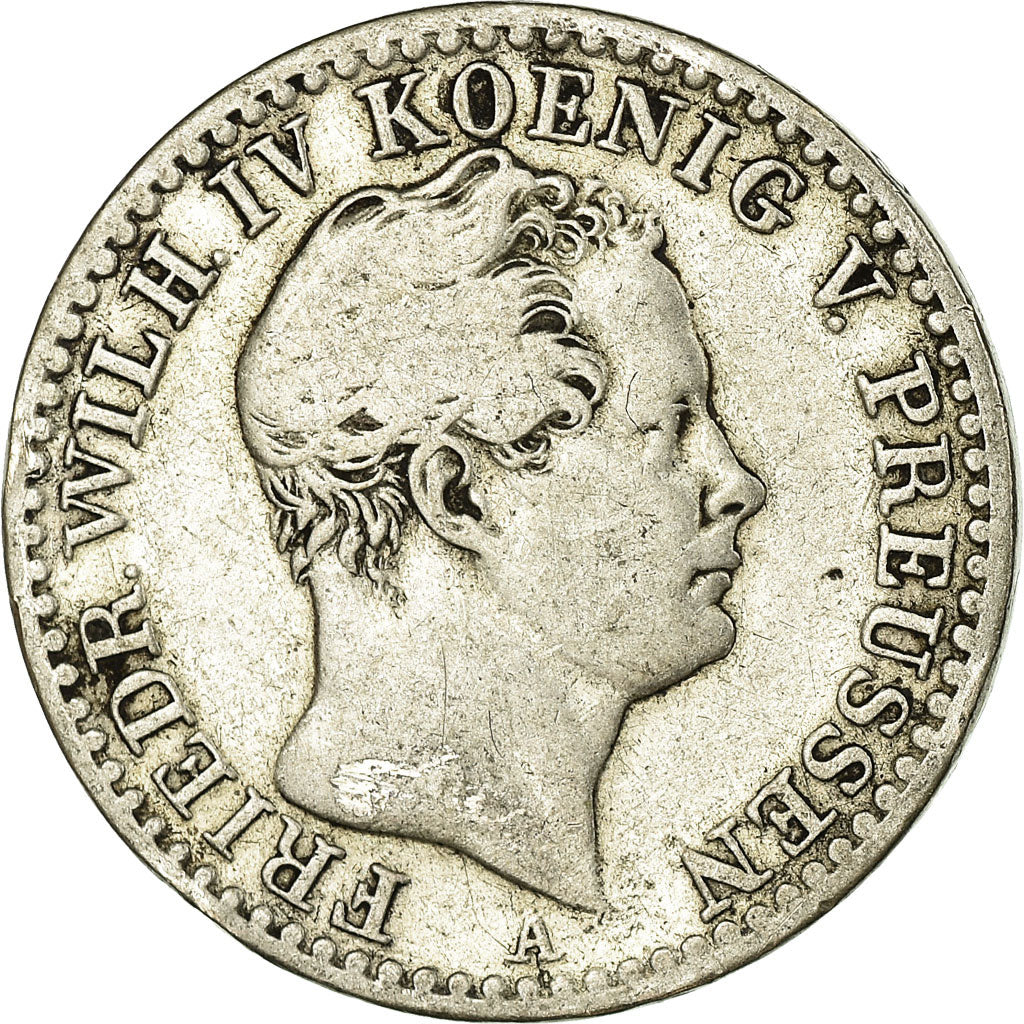 Monnaie, Etats allemands, PRUSSIA, Friedrich Wilhelm IV, 1/6 Thaler, 1843