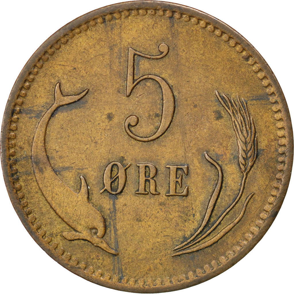 Coin, Denmark, Christian IX, 5 Öre, 1874, EF(40-45), Bronze, KM:794.1