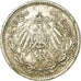 Coin, GERMANY - EMPIRE, 1/2 Mark, 1905, Berlin, AU(50-53), Silver, KM:17