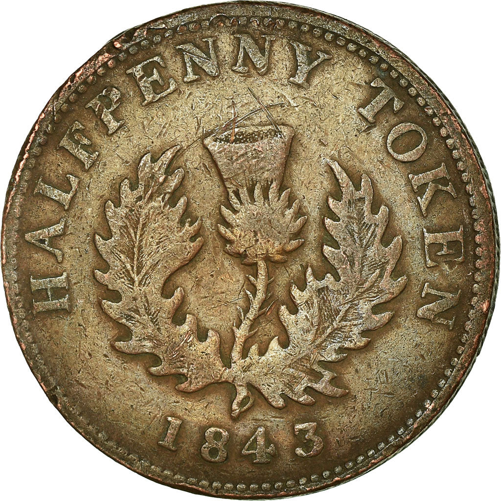 Coin, NOVA SCOTIA, Halfpenny Token, 1843, Royal Canadian Mint, Ottawa