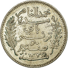 Coin, Tunisia, Muhammad al-Nasir Bey, 50 Centimes, 1916/AH1335, Paris