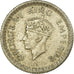 Coin, INDIA-BRITISH, George VI, 1/4 Rupee, 1942, EF(40-45), Silver, KM:546