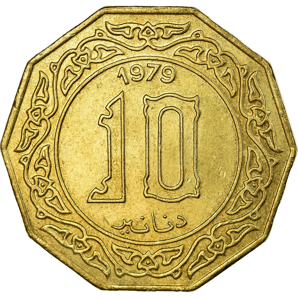 Coin, Algeria, 10 Dinars, 1979, Paris, AU(55-58), Aluminum-Bronze, KM:110