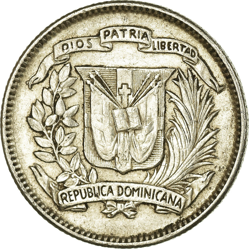 Coin, Dominican Republic, 10 Centavos, 1953, EF(40-45), Silver, KM:19