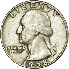 Monnaie, États-Unis, Washington Quarter, Quarter, 1958, U.S. Mint, Denver, TB+