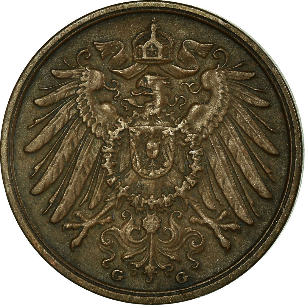 Coin, GERMANY - EMPIRE, Wilhelm II, 2 Pfennig, 1906, Karlsruhe, EF(40-45)
