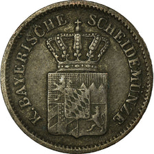 Coin, German States, BAVARIA, Ludwig II, Kreuzer, 1866, EF(40-45), Silver