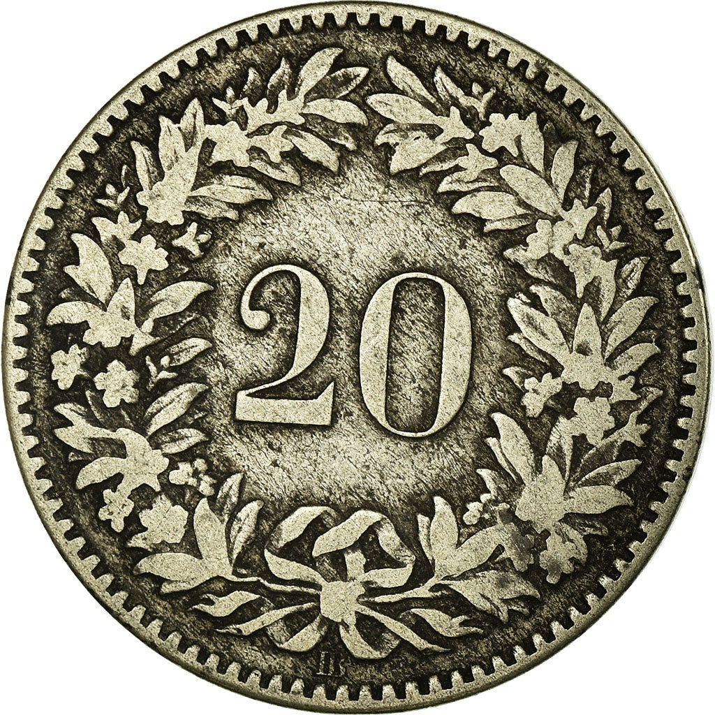 Moneta, Svizzera, 20 Rappen, 1850, Bern, MB, Biglione, KM:7