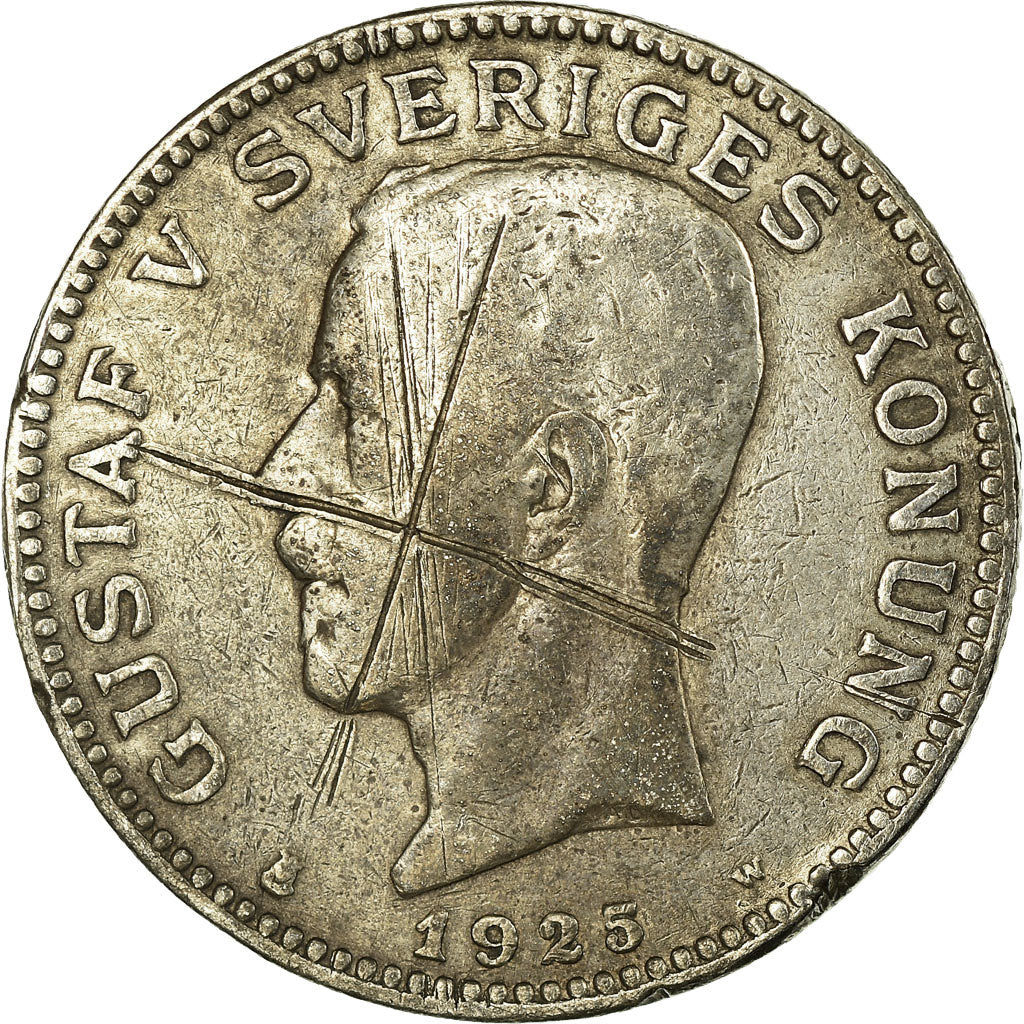Coin, Sweden, Gustaf V, Krona, 1925, VF(20-25), Silver, KM:786.2