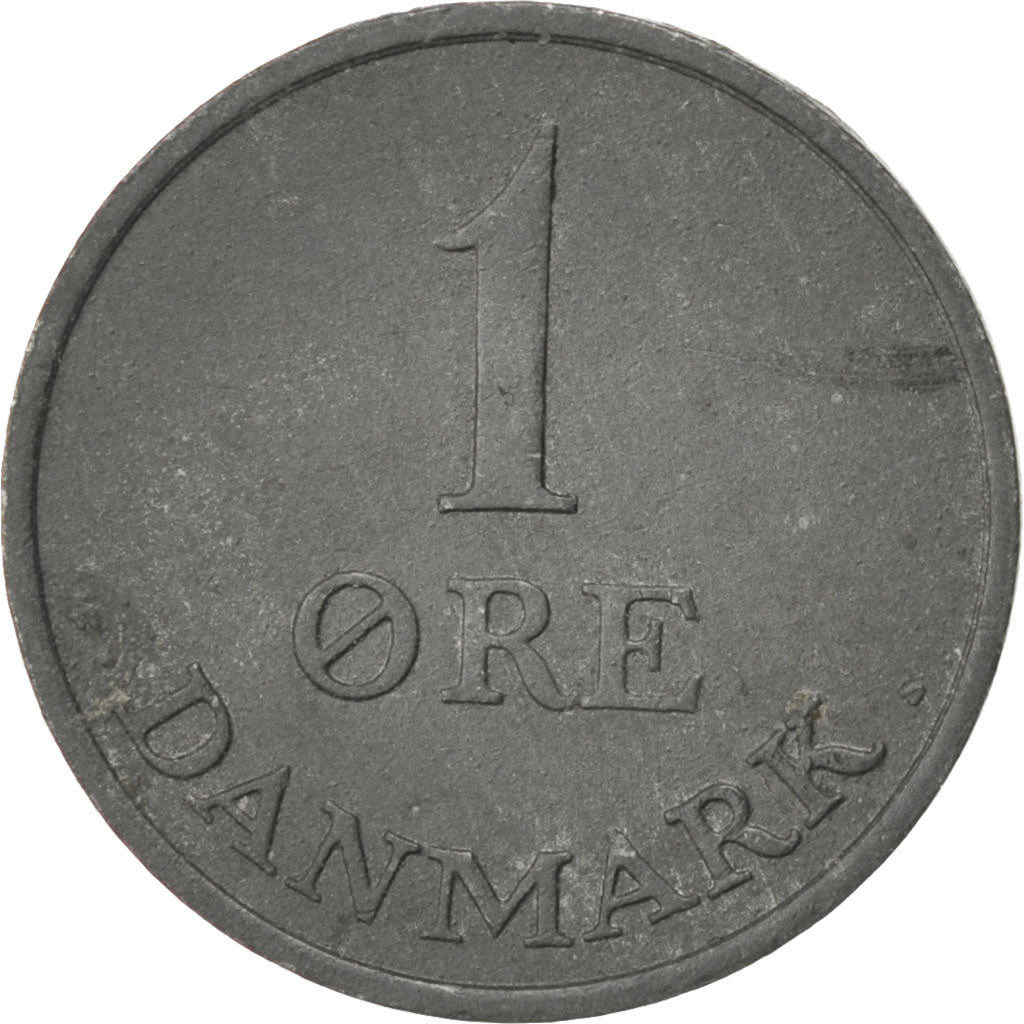 DENMARK, Ore, 1957, Copenhagen, KM #839.2, VF(30-35), Zinc, 16, 1.59