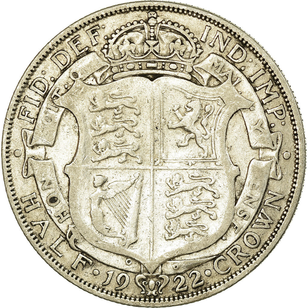 Münze, Großbritannien, George V, 1/2 Crown, 1922, SS, Silber, KM:818.1a