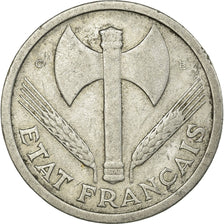 Coin, France, Bazor, 2 Francs, 1944, Castelsarrasin, VF(30-35), Aluminum