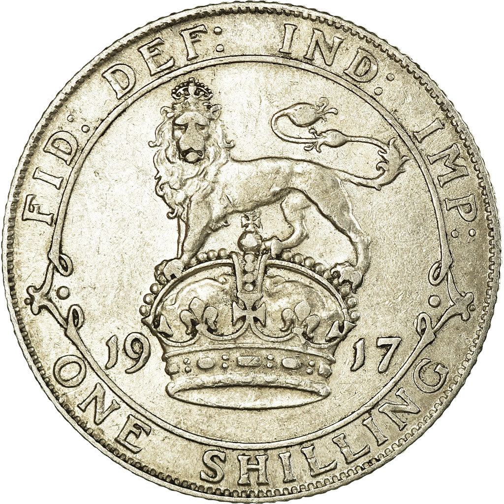 Coin, Great Britain, George V, Shilling, 1917, AU(50-53), Silver, KM:816