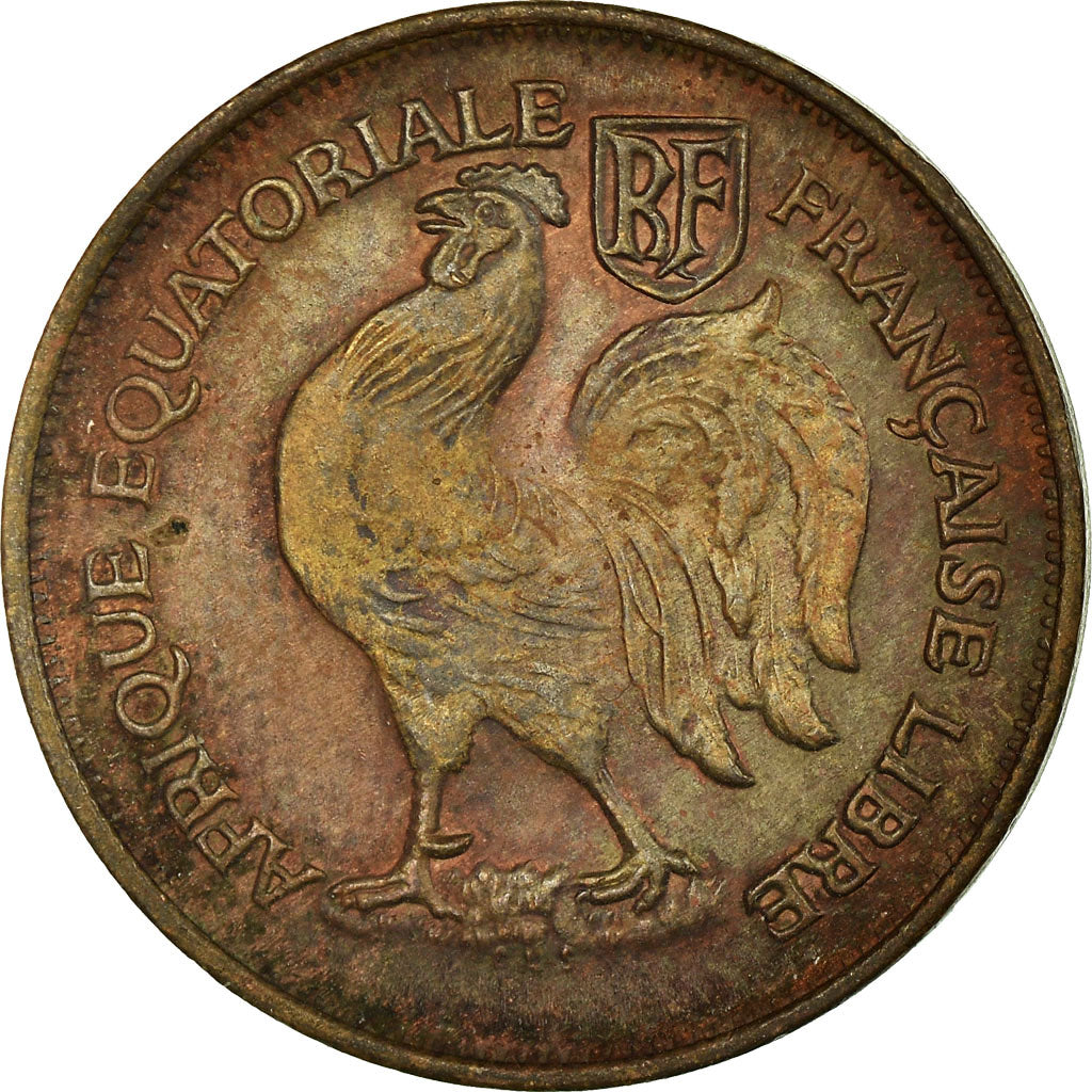 Coin, French Equatorial Africa, Franc, 1943, Pretoria, VF(30-35), Bronze, KM:2a