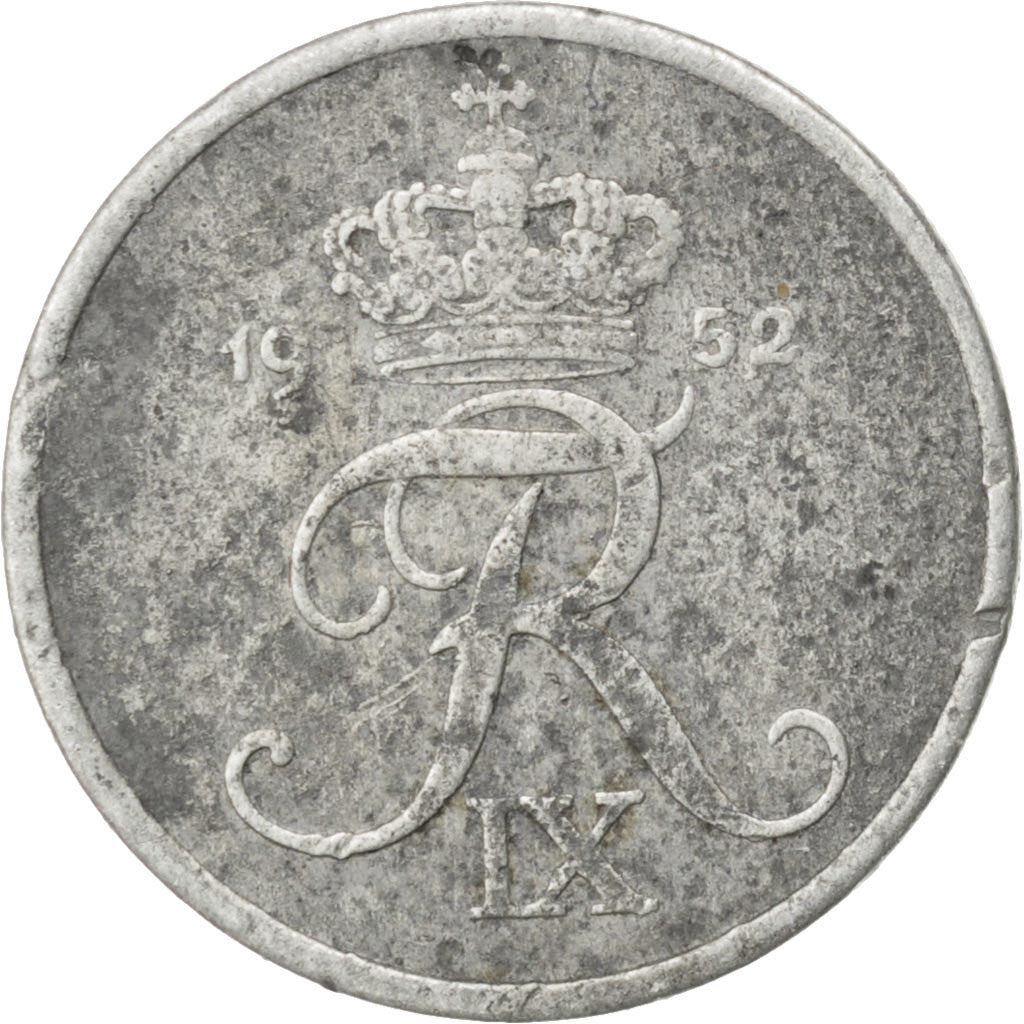 Danimarca, Frederik IX, Ore, 1952, MB+, Zinco, KM:839.1