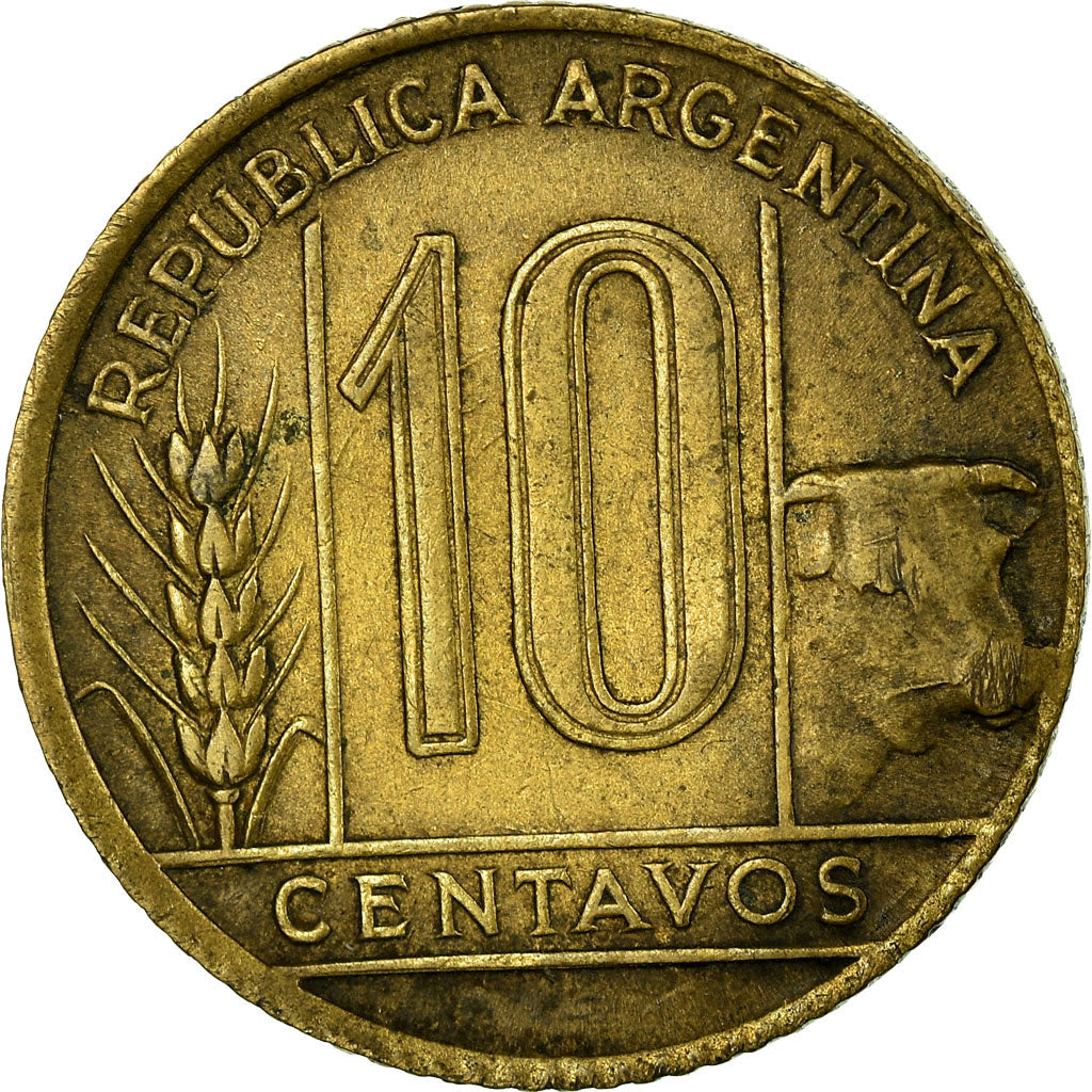 Coin, Argentina, 10 Centavos, 1948, VF(30-35), Aluminum-Bronze, KM:41