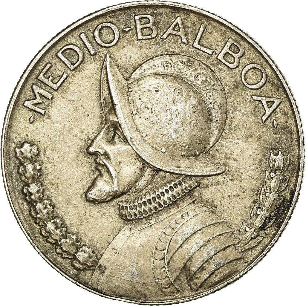 Moneda, Panamá, 1/2 Balboa, 1947, MBC, Plata, KM:12.1
