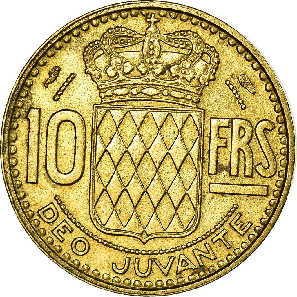 Coin, Monaco, Rainier III, 10 Francs, 1951, AU(55-58), Aluminum-Bronze, KM:130