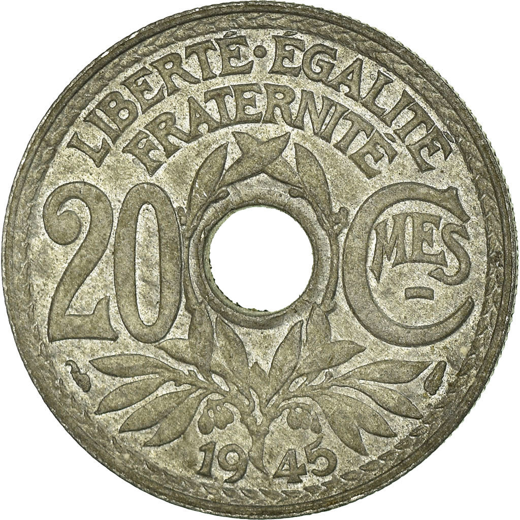 Coin, France, Lindauer, 20 Centimes, 1945, Paris, VF(30-35), Zinc, KM:907.1