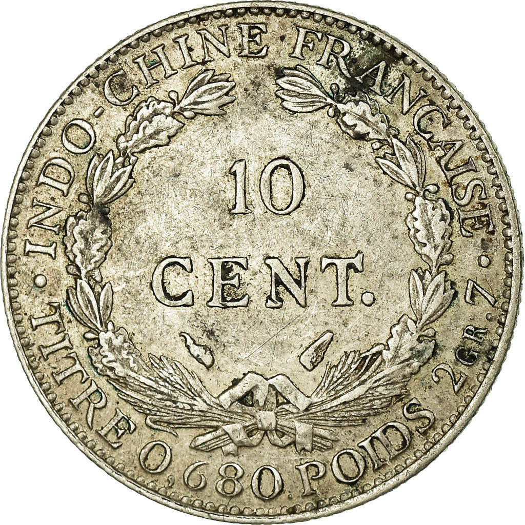 Coin, FRENCH INDO-CHINA, 10 Cents, 1937, Paris, EF(40-45), Silver, KM:16.2