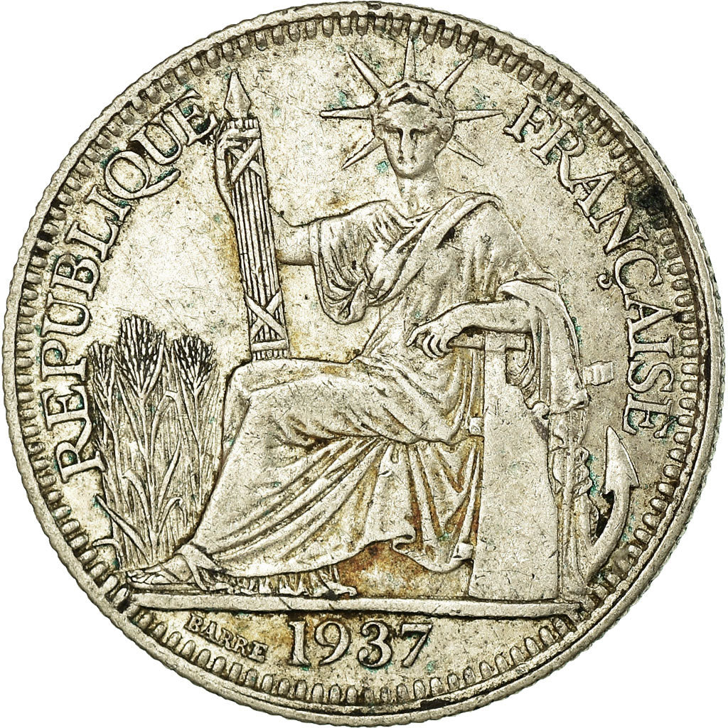Monnaie, FRENCH INDO-CHINA, 10 Cents, 1937, Paris, TTB, Argent, KM:16.2