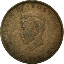 Moeda, BRUNEI, Sultan Sir Omar Ali Saifuddin III, Sen, 1967, EF(40-45), Bronze