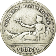 Coin, Spain, Provisional Government, Peseta, 1869, Madrid, VF(20-25), Silver