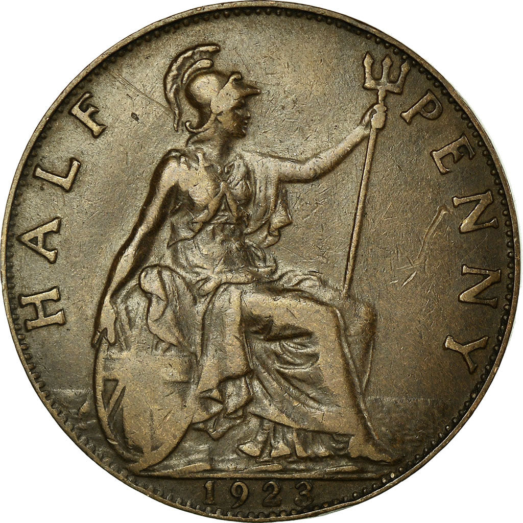 Coin, Great Britain, George V, 1/2 Penny, 1923, EF(40-45), Bronze, KM:809