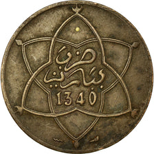 Munten, Marokko, Yusuf, 5 Mazunas, 1921/AH1340, bi-Bariz, Paris, ZF, Bronze