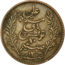 Coin, Tunisia, Ali Bey, 10 Centimes, 1892, Paris, EF(40-45), Bronze, KM:222