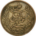 Coin, Tunisia, Ali Bey, 10 Centimes, 1892, Paris, EF(40-45), Bronze, KM:222