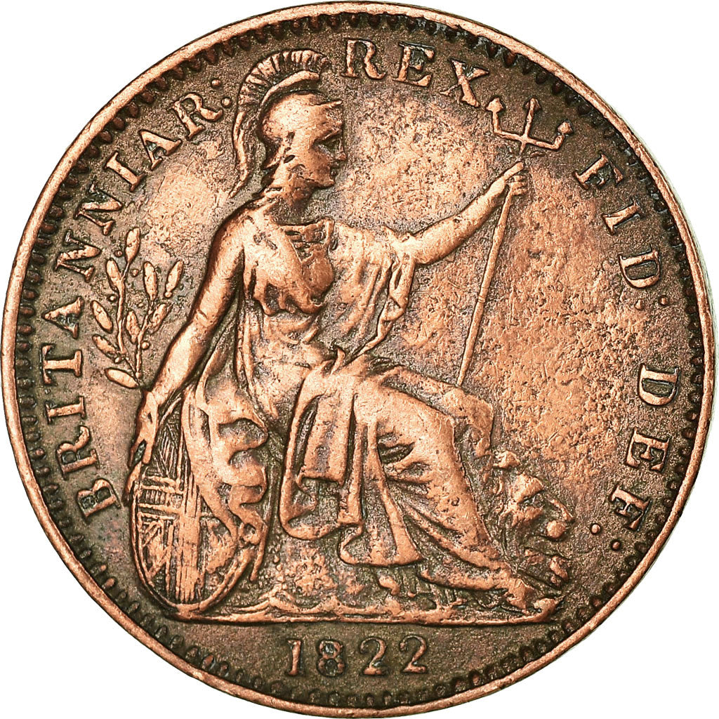Coin, Great Britain, George IV, Farthing, 1822, EF(40-45), Copper, KM:677