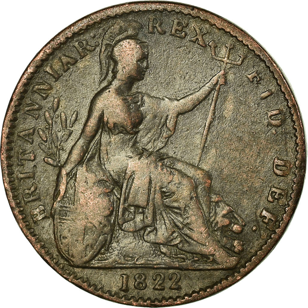 Coin, Great Britain, George IV, Farthing, 1822, EF(40-45), Copper, KM:677