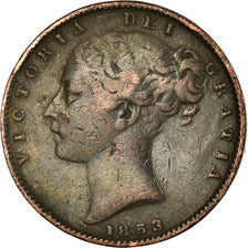Moneta, Gran Bretagna, Victoria, Farthing, 1853, MB+, Rame, KM:725