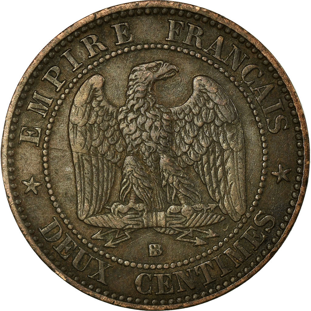 Moneta, Francja, Napoleon III, Napoléon III, 2 Centimes, 1856, Strasbourg