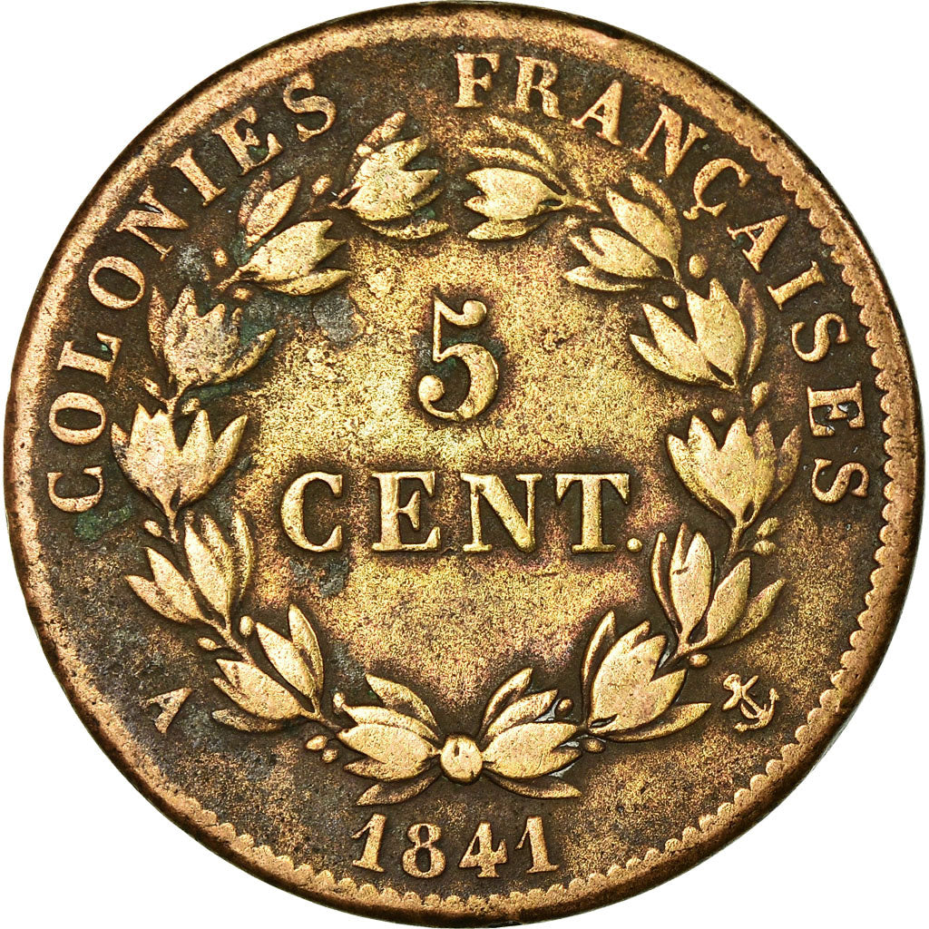 Coin, FRENCH COLONIES, Louis - Philippe, 5 Centimes, 1841, Paris, VF(30-35)