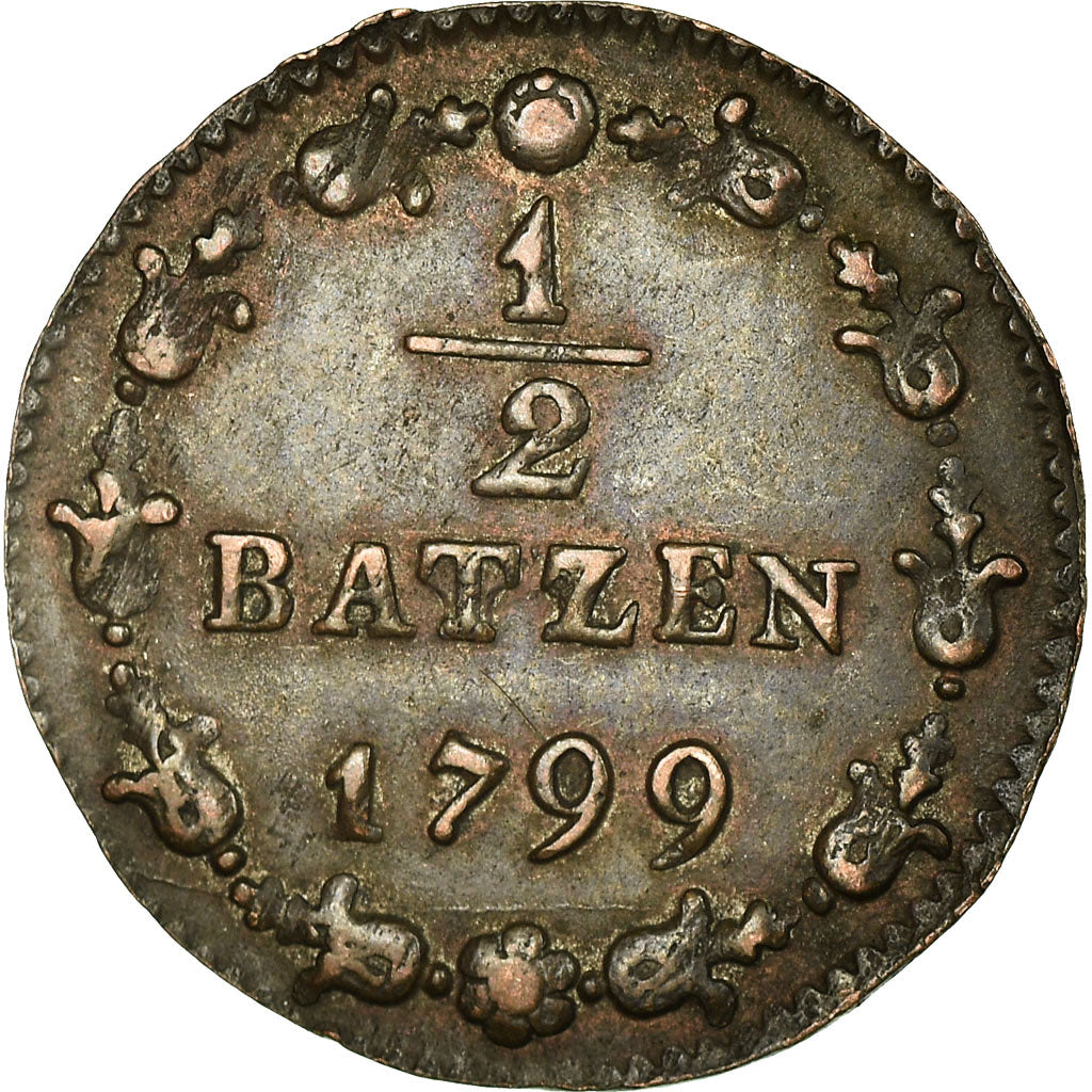 Monnaie, Suisse, 1/2 Batzen, 1799, Bern, TTB, Billon, KM:A6