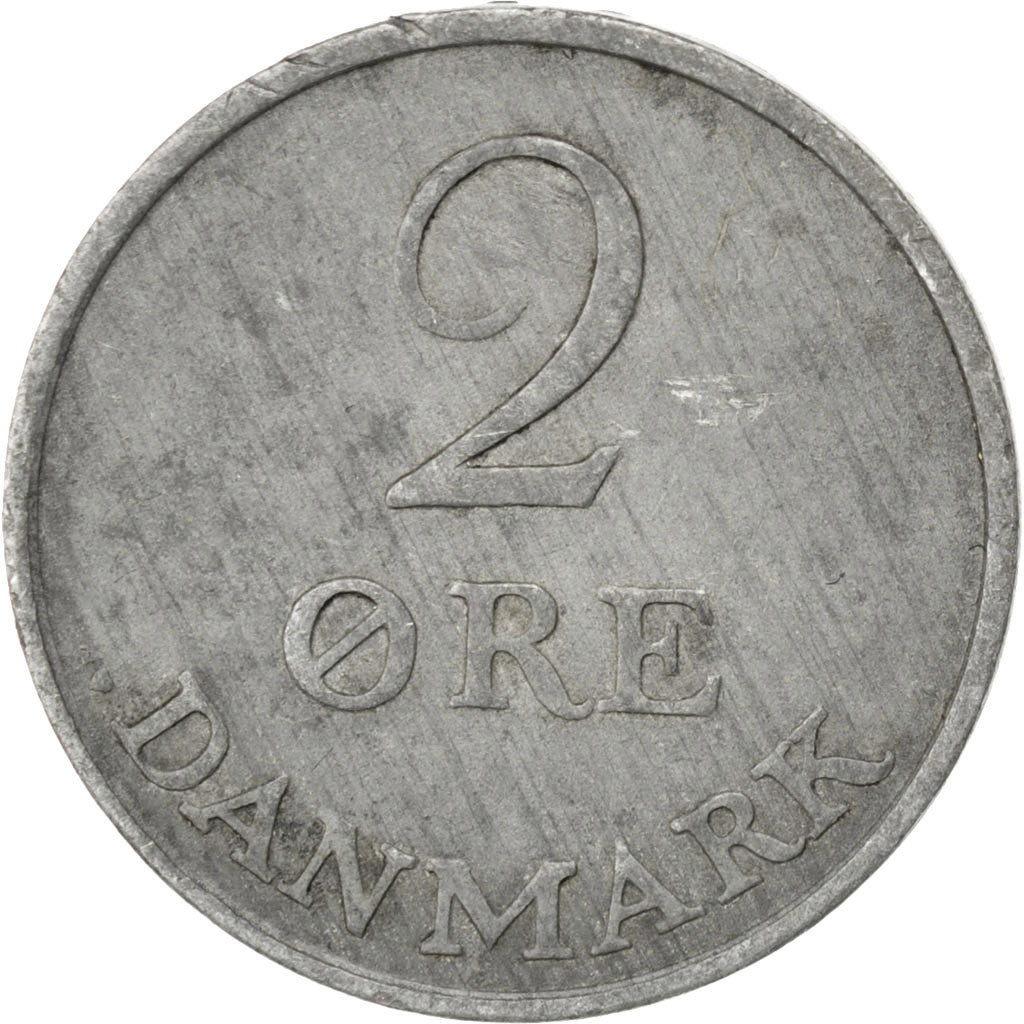 DENMARK, 2 Ore, 1953, Copenhagen, KM #840.1, VF(30-35), Zinc, 20.8, 3.22