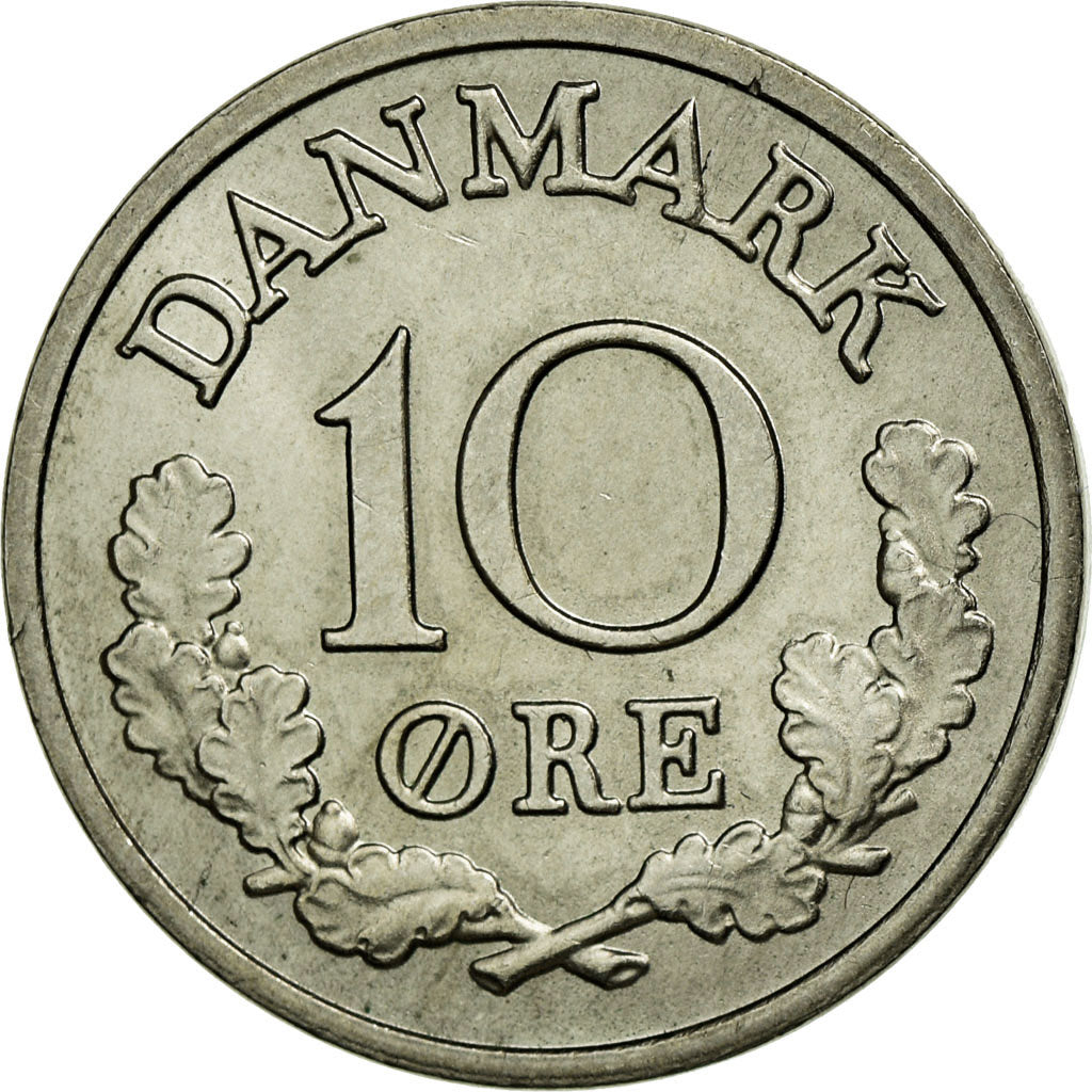Coin, Denmark, Frederik IX, 10 Öre, 1971, AU(55-58), Copper-nickel, KM:849.1