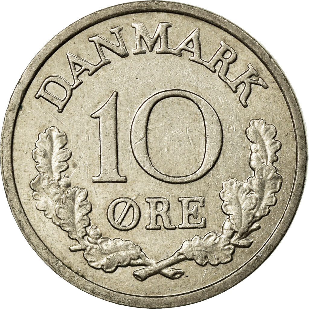 Coin, Denmark, Frederik IX, 10 Öre, 1963, EF(40-45), Copper-nickel, KM:849.1