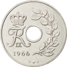 DENMARK, 25 Ore, 1966, Copenhagen, KM #855.1, AU(55-58), Copper-Nickel, 23, 4.31