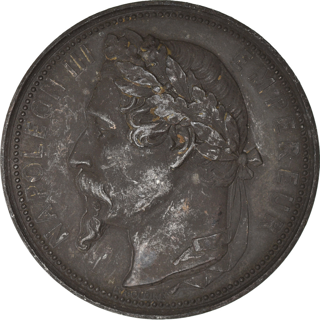 France, Medal, Napoléon III, Exposition Universelle de Paris, 1855, Caqué