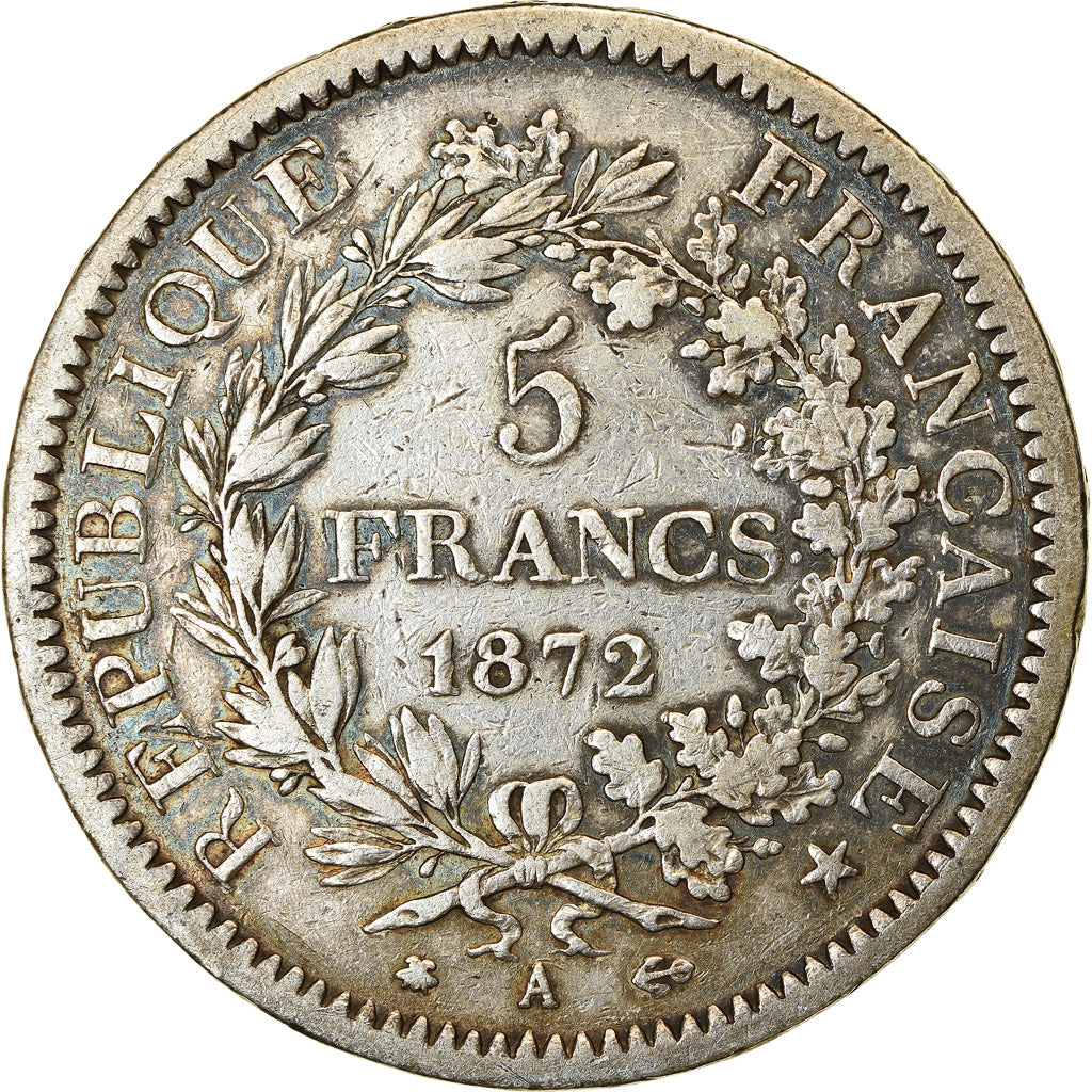 Münze, Frankreich, Hercule, 5 Francs, 1872, Paris, S+, Silber, KM:820.1
