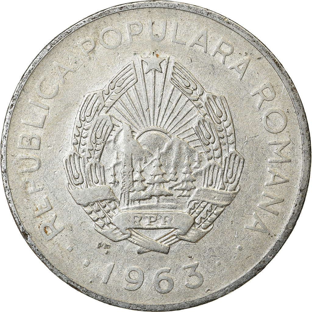 Coin, Romania, 3 Lei, 1963, VF(30-35), Nickel Clad Steel, KM:91