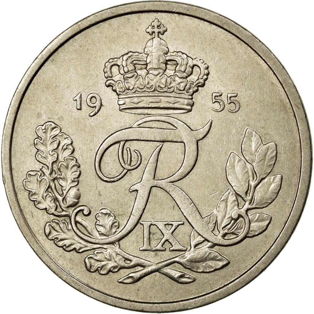Monnaie, Danemark, Frederik IX, 25 Öre, 1955, SUP, Copper-nickel, KM:842.1