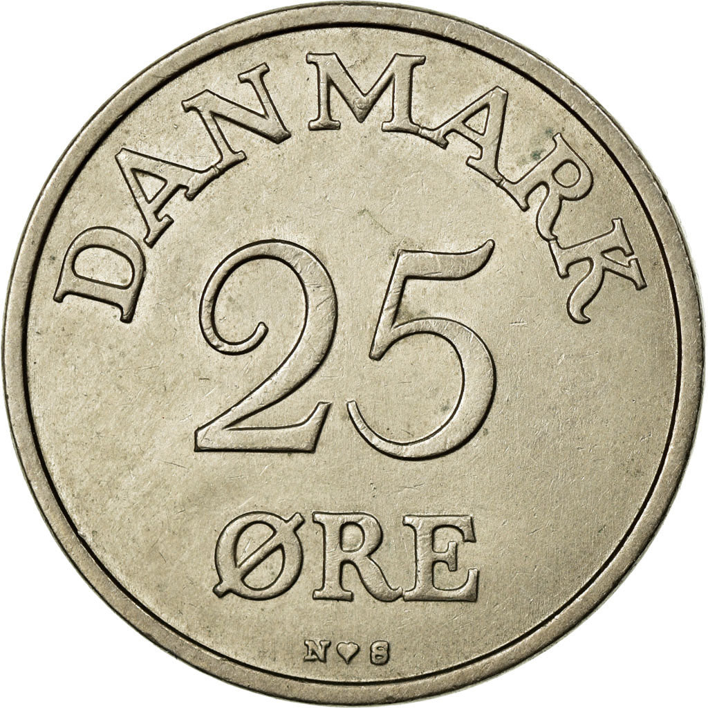 Monnaie, Danemark, Frederik IX, 25 Öre, 1955, SUP, Copper-nickel, KM:842.1
