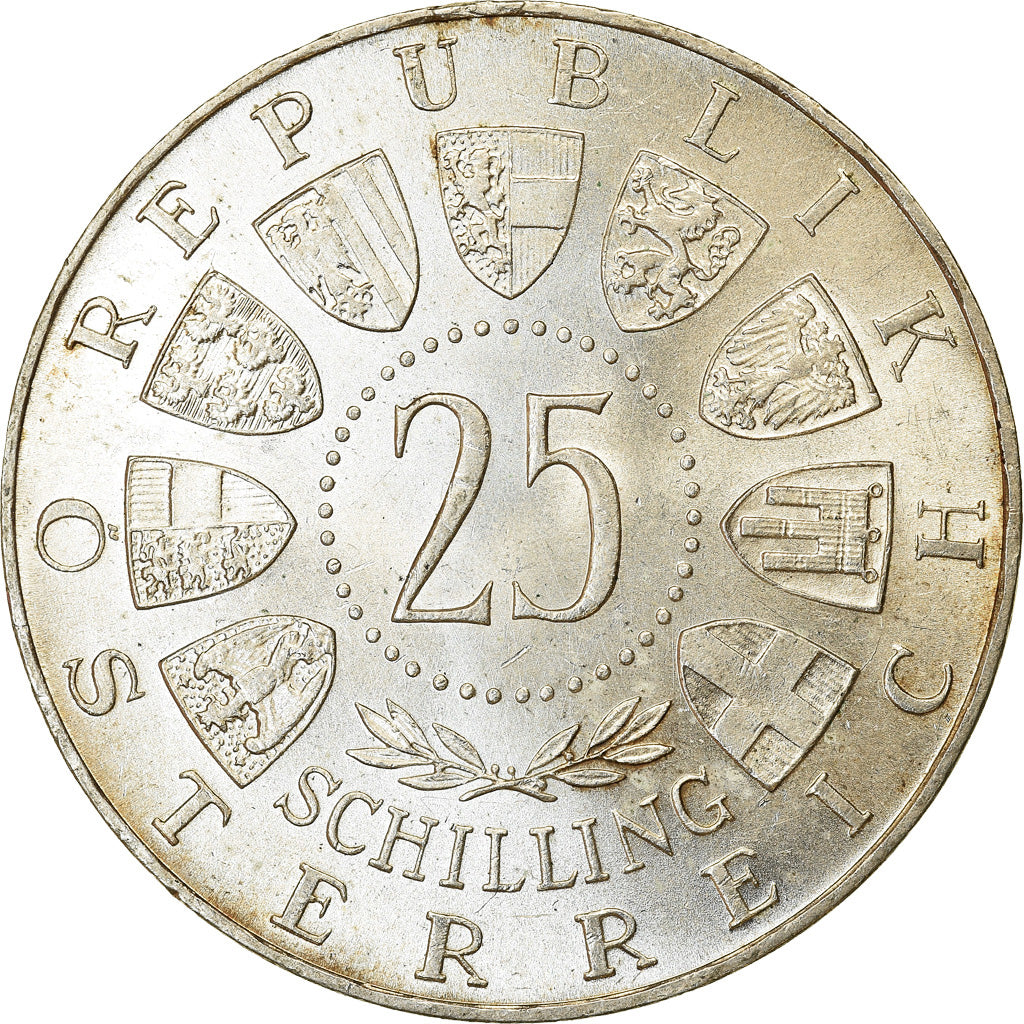 Coin, Austria, 25 Schilling, 1957, EF(40-45), Silver, KM:2883