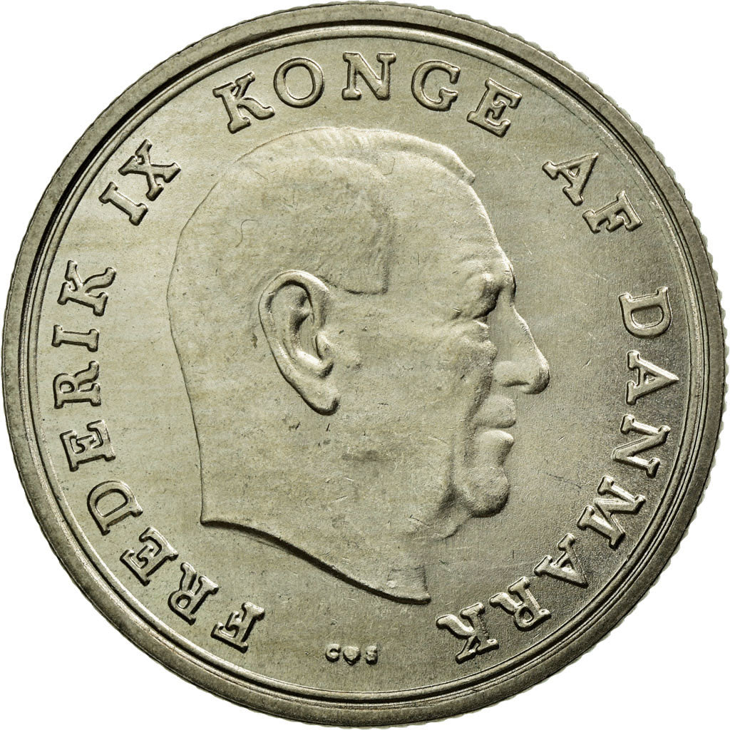 Coin, Denmark, Frederik IX, Krone, 1971, AU(55-58), Copper-nickel, KM:851.1